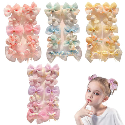 Nidone Baby Girl Hair Clips With Pearl Bead And Flower Designs, 40 Piece Set (photo 2)