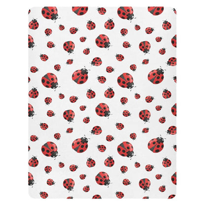 Pfrewn Fitted Crib Sheet, Red Ladybug Stretch Soft Baby Sheet, 52x28IN