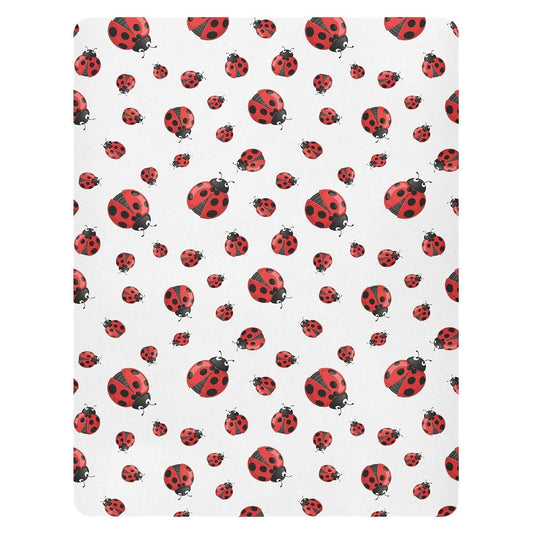 Pfrewn Fitted Crib Sheet, Red Ladybug Stretch Soft Baby Sheet, 52x28IN