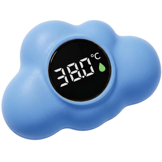 Nukinp Digital Baby Bath and Room Thermometer, Floating Cloud Shape, Blue