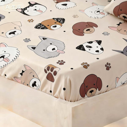BabyOneStop Cute Dog Toddler Bedding Set Microfiber 4 Piece