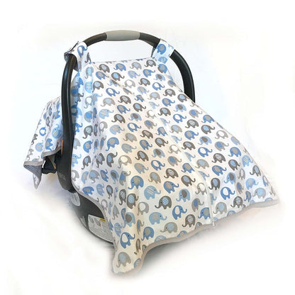 MELKESDE Vera Elephant 100% Breathable Cotton Baby Car Seat Cover (photo 2)