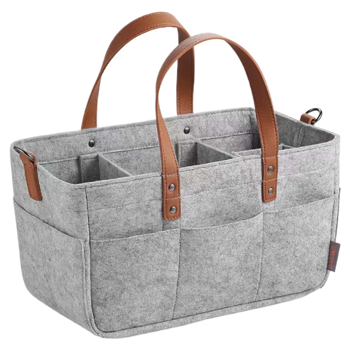 Cnafgbgg Portable Felt Diaper Caddy Organizer Grey