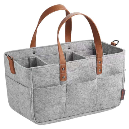 Cnafgbgg Portable Felt Diaper Caddy Organizer Grey