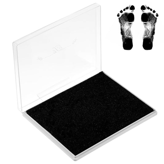 Fosaseua Large Ink Pad for Baby Hand and Footprints, Washable Black Stamp Pad