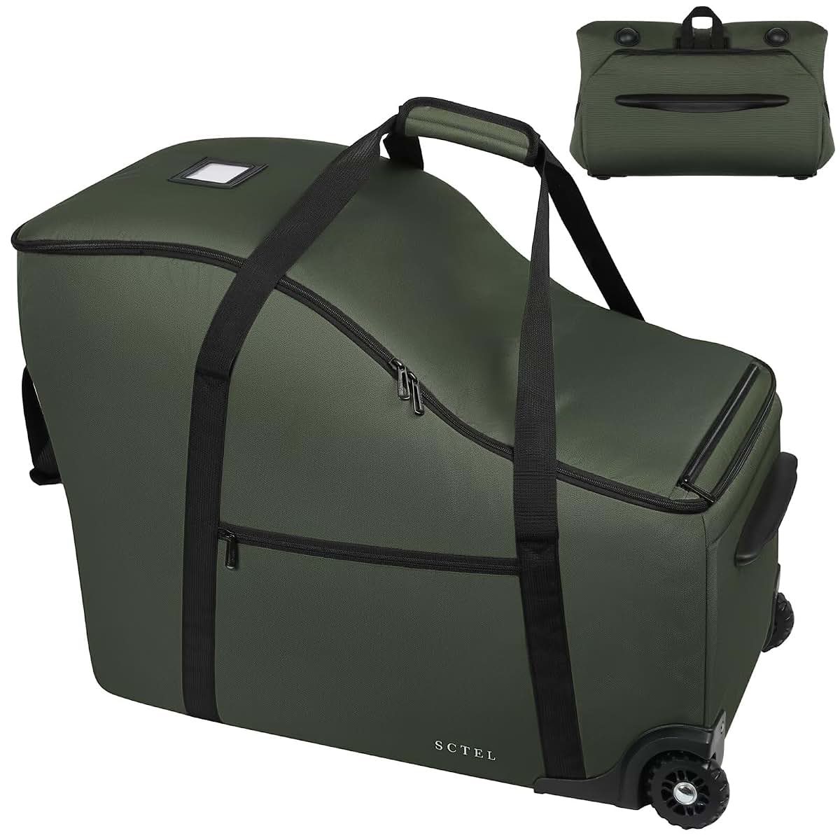 SCTEL Infant Car Seat Travel Bag, Padded with Wheels, 16.73x25.79x21.06 Inch