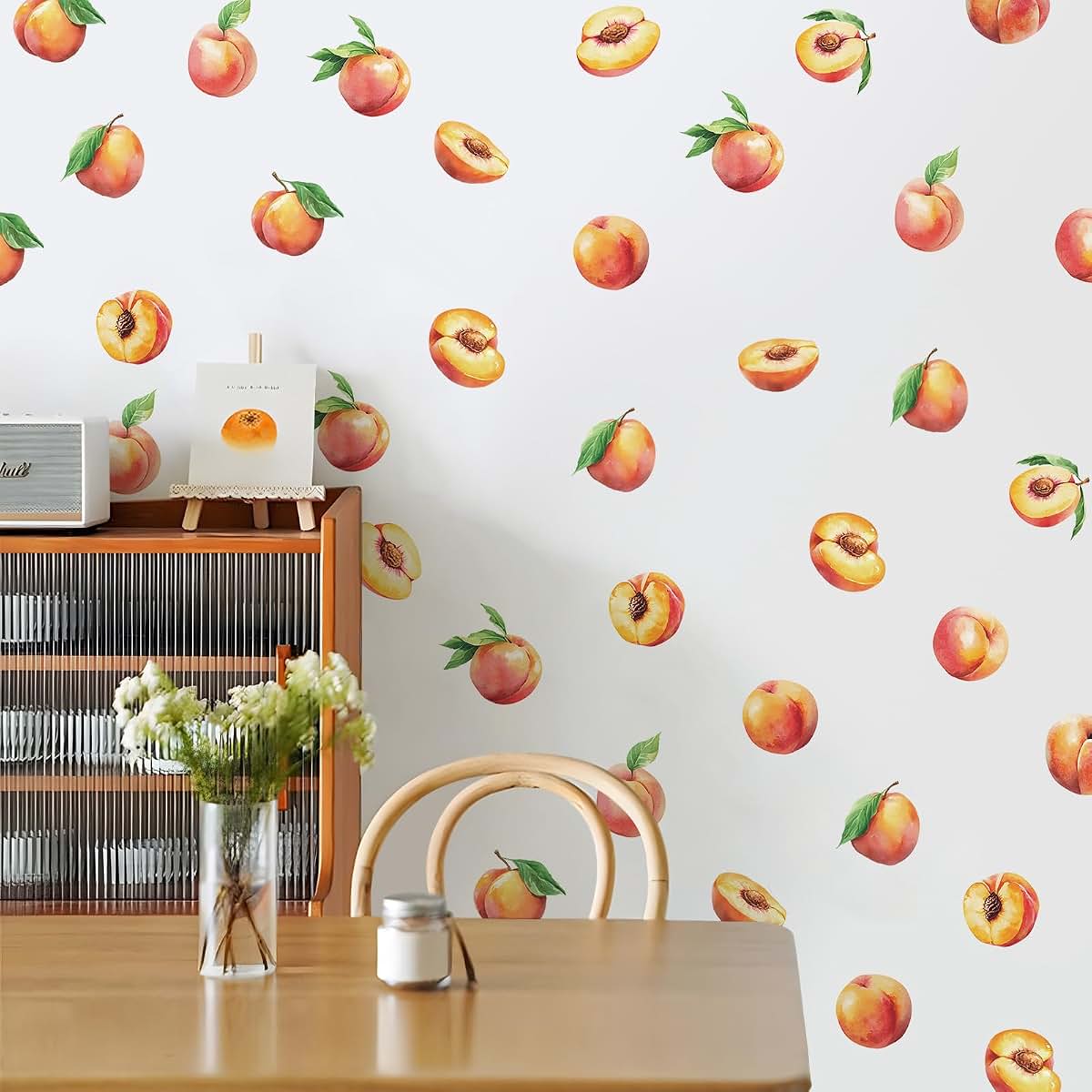 DTLIFEK Peach Wall Decals Sweet Fruit Wall Stickers