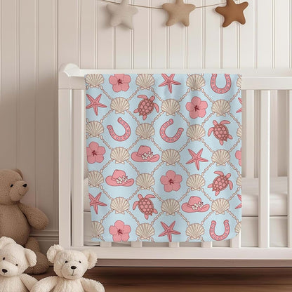 Cstdyfrv Coastal Cowgirl Baby Blankets for Boys Girls Western Cowgirl Swaddle Receiving Blanket Summer Beach Soft (photo 4)