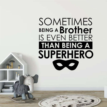 All Things Valuable Brother Life Wall Decal Sibling Quote Vinyl Sticker 30x30 Inch
