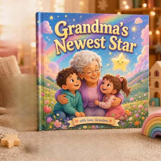 Avnora Personalized Grandma's New Star Children Story Book for Kids – Custom Photo Story Book - Gift for New Grandma