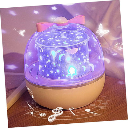 Uonlytech LED Projector Night Light Lamp, Rechargeable, ABS, 6 Films, White, Portable