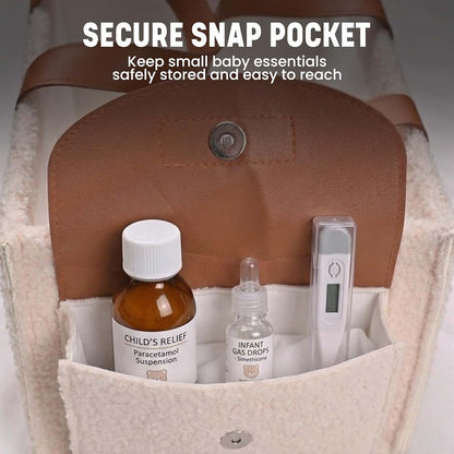 DRAXSTONE Baby Diaper Caddy Organizer with Adjustable Handle and Secure Snap Pocket - Portable Diaper Caddy Basket (photo 4)
