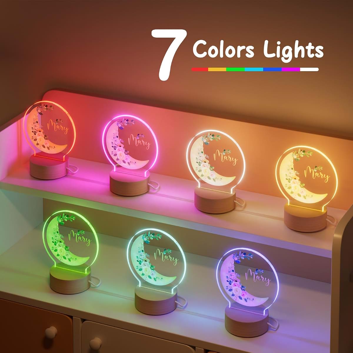 witfox Personalized Night Light - Acrylic Night Light,Personalized Gifts for Kids,Customize Name,Adjustable (photo 4)