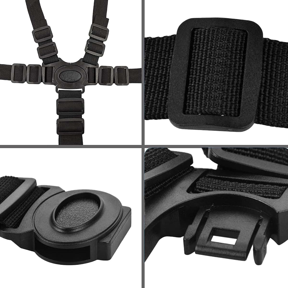 Universal 5 Point Harness Strap, Adjustable Harness Belt For High Chair And Stroller