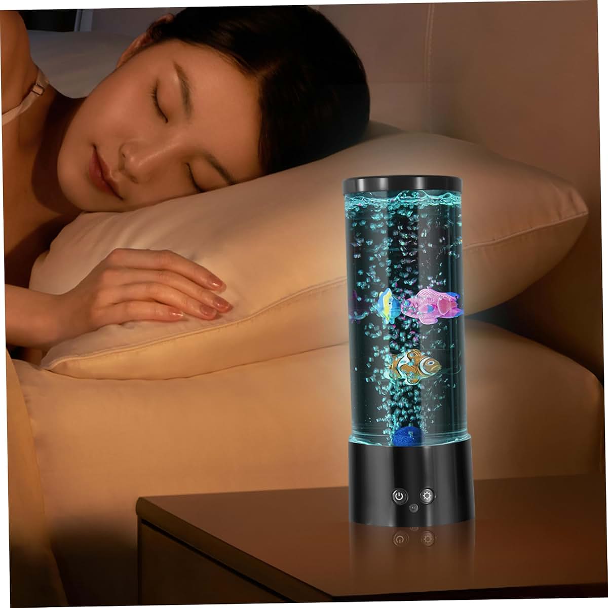 Bemonew Fish Lamp Fish Bubble Lamp Multi-Color Changing Bubble with Remote Control USB/Battery-Operated Light for Kids (photo 3)