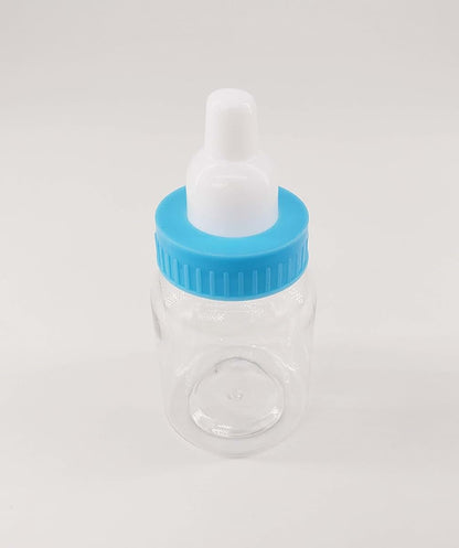 DCRAFTSUPPLY 24 Pcs Blue Mini Baby Bottle Fillable Baby shower Newborn baby Baptism for Girl Boy Birthday Party Décor