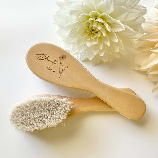 ZXH Personalized Children's Hair Brush Birth Baptism Birthday Gift for Girl and Boy Custom Name Baby Brush Baby