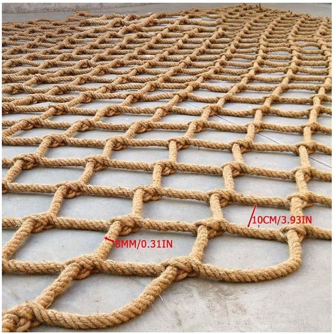 Hynet Rope Net for Kids, Safety Protective Net Heavy Duty Hemp Rope Cargo Net Outdoor Swingset Playground Climbing Net (photo 2)