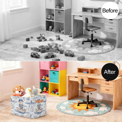 Potluxt Rectangular Nursery Baby Basket - Collapsible Storage Organizer