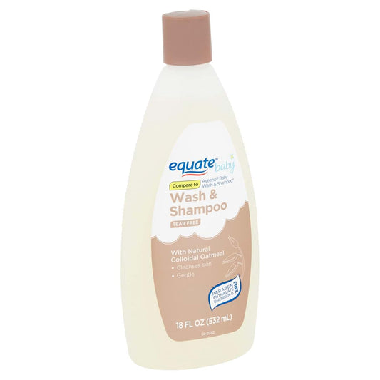 Equate Baby Tear-Free Wash & Shampoo With Oatmeal, 18 fl oz, Pack Of 2