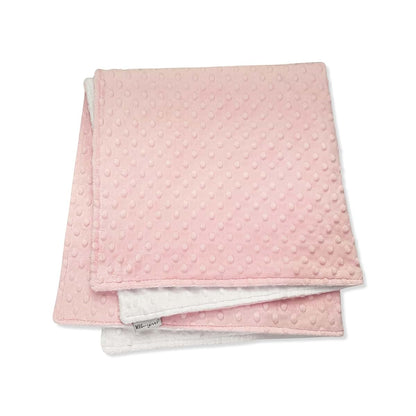 MEG Original Pink and White Minky Dot Baby Blanket