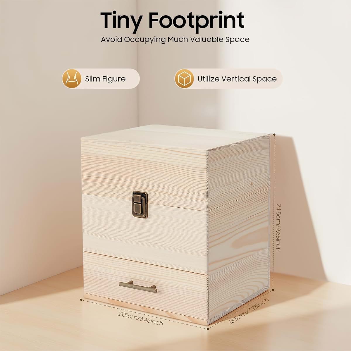 Essential Oil Storage Box Organizer with 59 Slots and Three Tiers