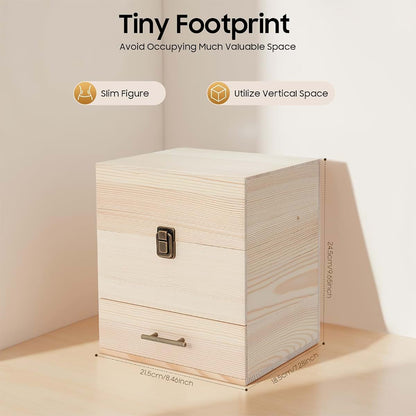 Essential Oil Storage Box Organizer with 59 Slots and Three Tiers