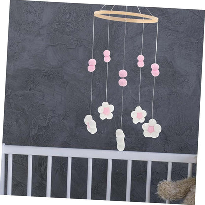 Boho Pompom Flower Crib Mobile for Nursery Decor Accent