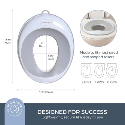Dreambaby Potty Training Seat with Non-Slip Base, Fits Round and Oval Toilets, Travel-Friendly Toddler Toilet Seat
