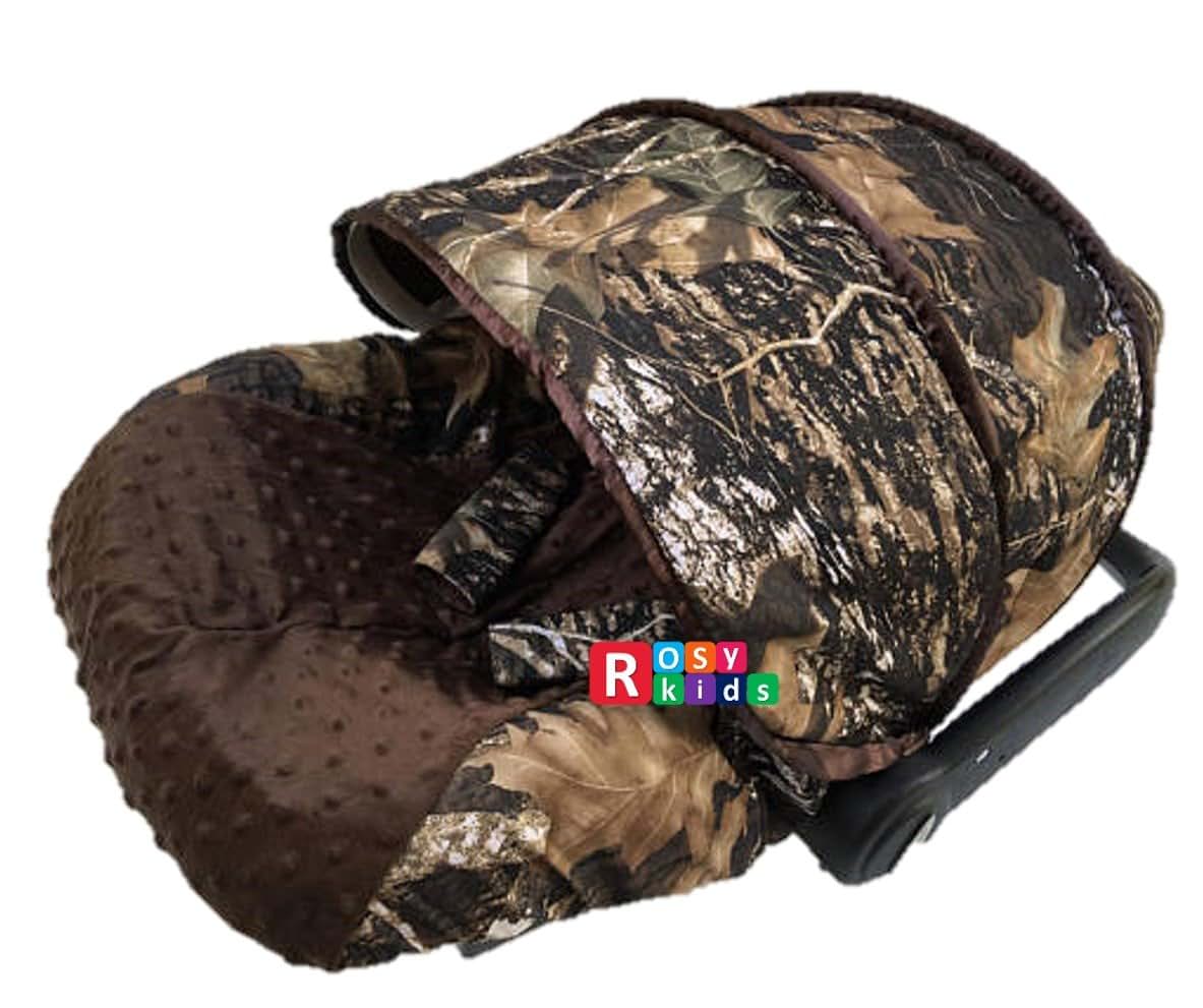 Rosy Kids Infant Car Seat Canopy Cover 3-Piece Kit In Camouflage Print