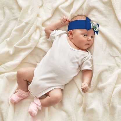 WZYCWB Belize Flag Baby Bow Headband, 2.4 * 6.7 Inch Baby Headband, Suitable for Babies 0-6 Months Old, Very Meaningful (photo 4)