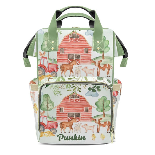LiSoAkWE Farm Greenery Plam House Life Personalized Large Capacity Diaper Bags,Custom Name Backpack Casual Daypack Bag