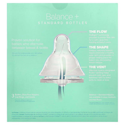 Evenflo Feeding Balance+ Standard Bottles, 9 oz, Slow Flow, 3 Pack (photo 2)