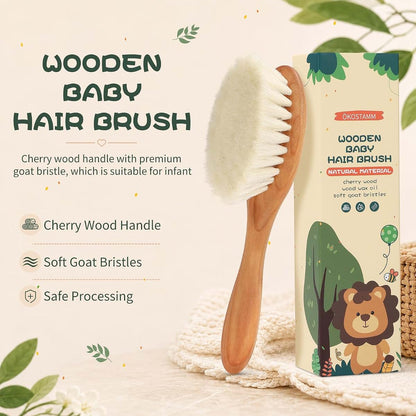 ÖkoStamm Cherry Wood Baby Hair Brush With Soft Goat Bristles