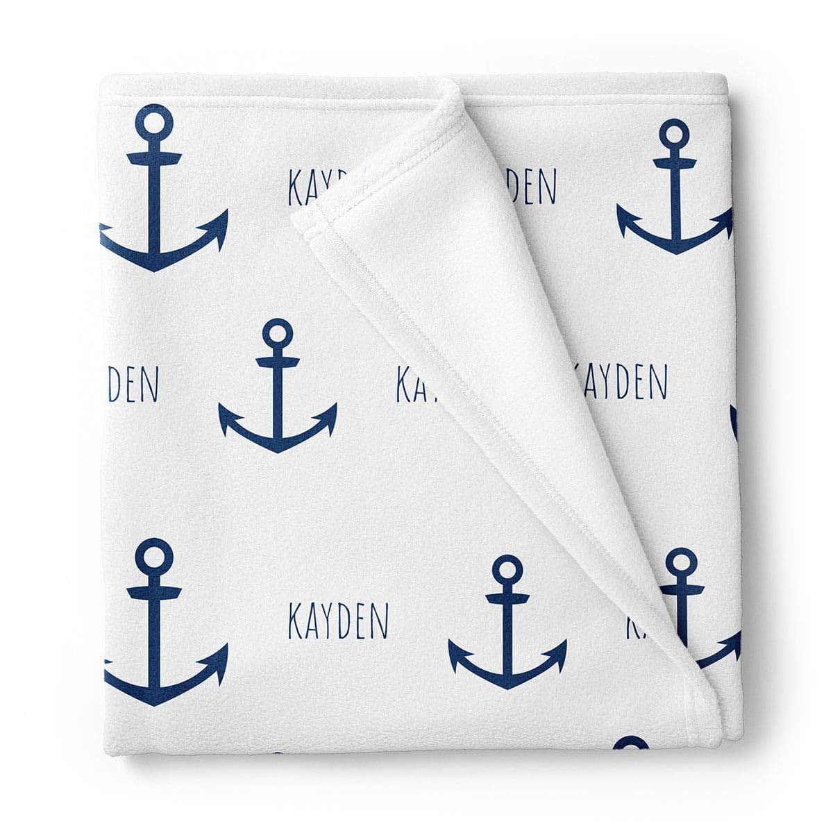 Lovable Gift Co Personalized Anchor Fleece Baby Blanket