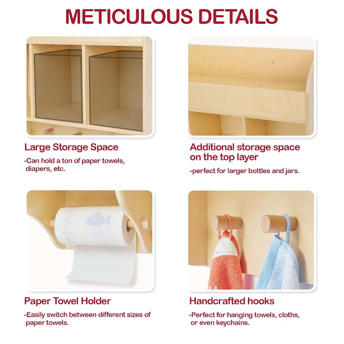 Monläurd Birch Diaper Organizer for Wall