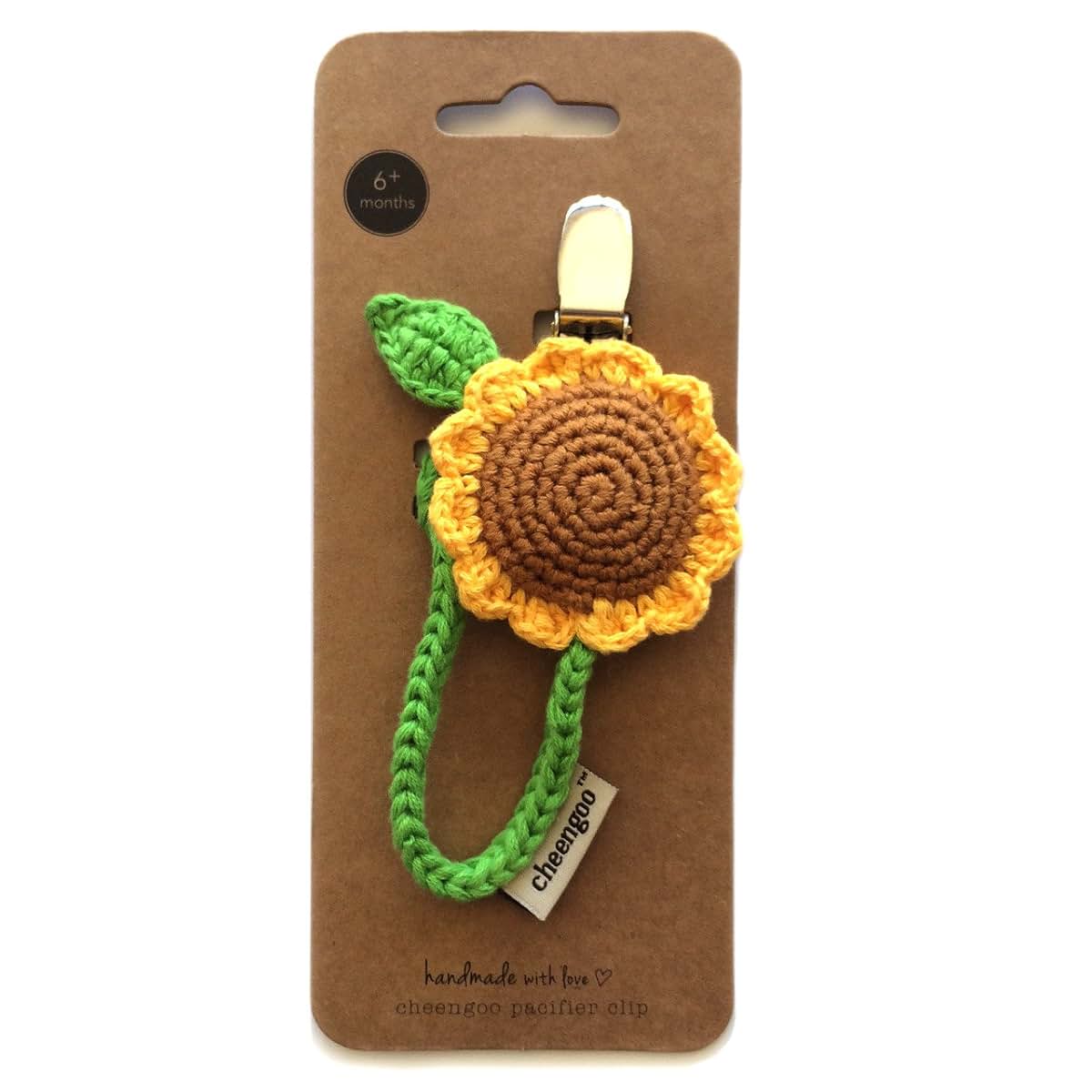 Cheengoo Hand Crocheted Pacifier Clip - Sunflower