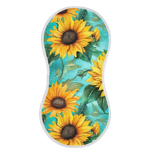 J Joysay Watercolor Sunflowers Baby Burp Cloths 22x11 Inch 4-Layer Cotton