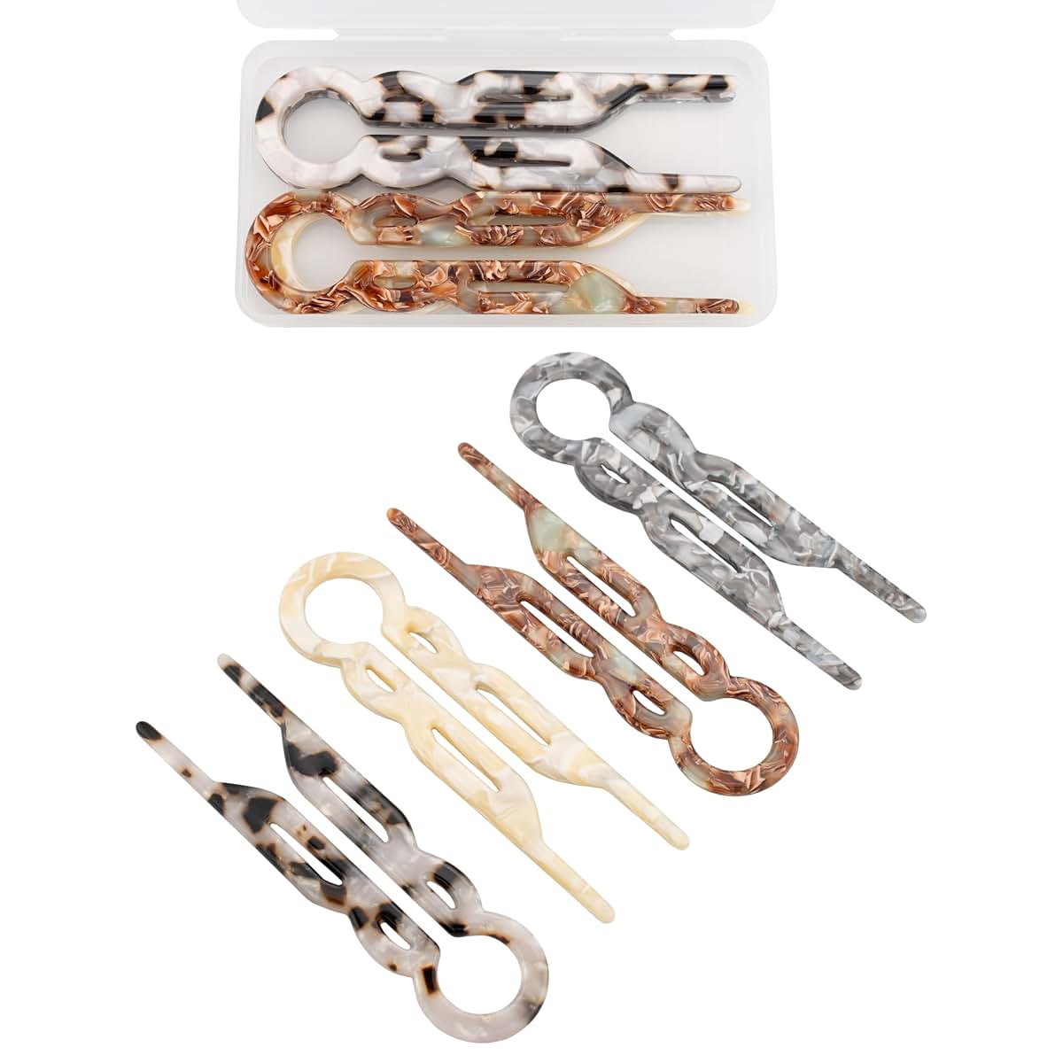 Acetate U-Shaped Hair Stick for Thick Hair | Tortoiseshell Pattern Accessory
