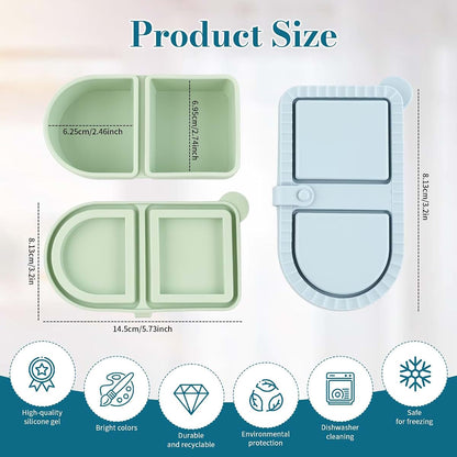 Qingqiuyuda Veggie And Dip Snack Container 2-Pack, Small Divided Snack Box