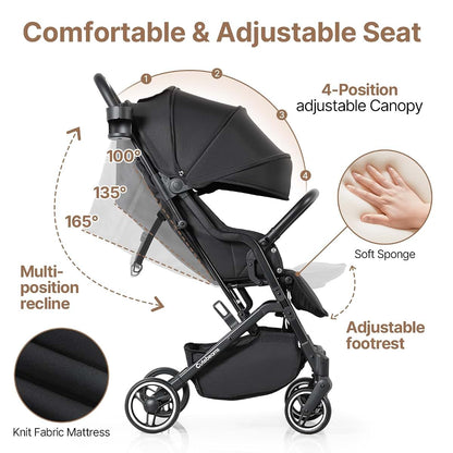 Cutebeams Compact Travel Stroller With One-Hand Fold And Adjustable Canopy (photo 3)