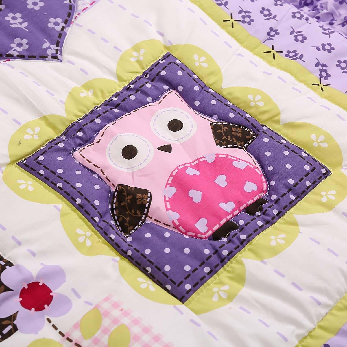 CribMATE Nursery Crib Quilted Comforter 1 PC Baby Girl Baby Boy Crib Quilt/Comforter Baby Gift Idea (Purple Elephant)