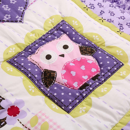 CribMATE Nursery Crib Quilted Comforter 1 PC Baby Girl Baby Boy Crib Quilt/Comforter Baby Gift Idea (Purple Elephant)