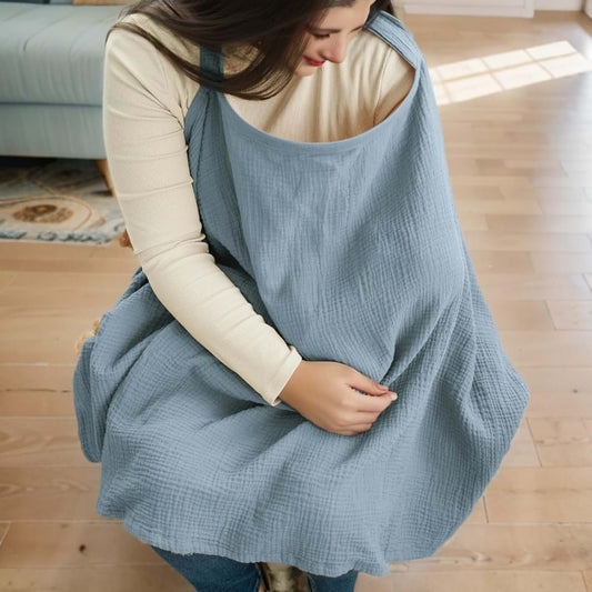 FYCHLAXDP Muslin Nursing Cover For Breastfeeding In Light Blue