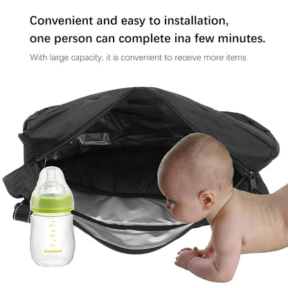 Herchr Baby Stroller Storage Bag With Non Slip Straps