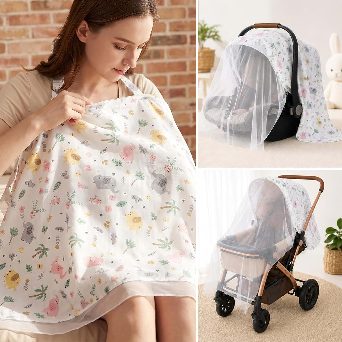 Susade Muslin Nursing Cover for Breastfeeding with Breathable Arched Neckline (photo 4)