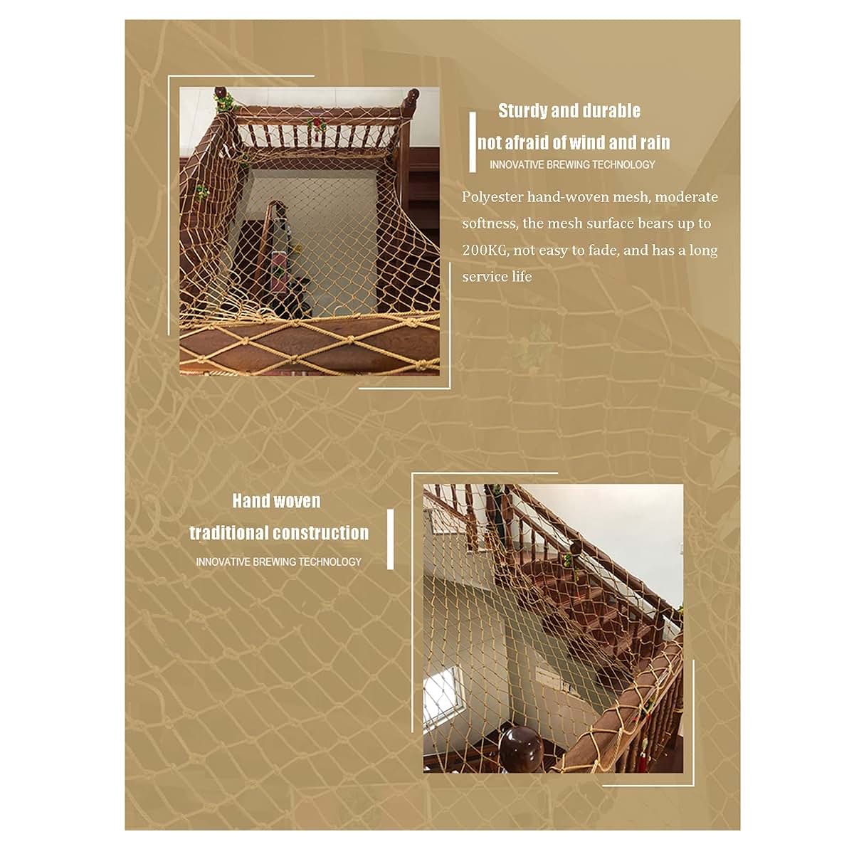 Chinlife Brown Children Stair Safety Net 4x8m (photo 2)