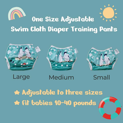 KaWaii Baby Washable Reusable One Size Adjustable Swim Cloth Diapers 3-Pack (photo 3)