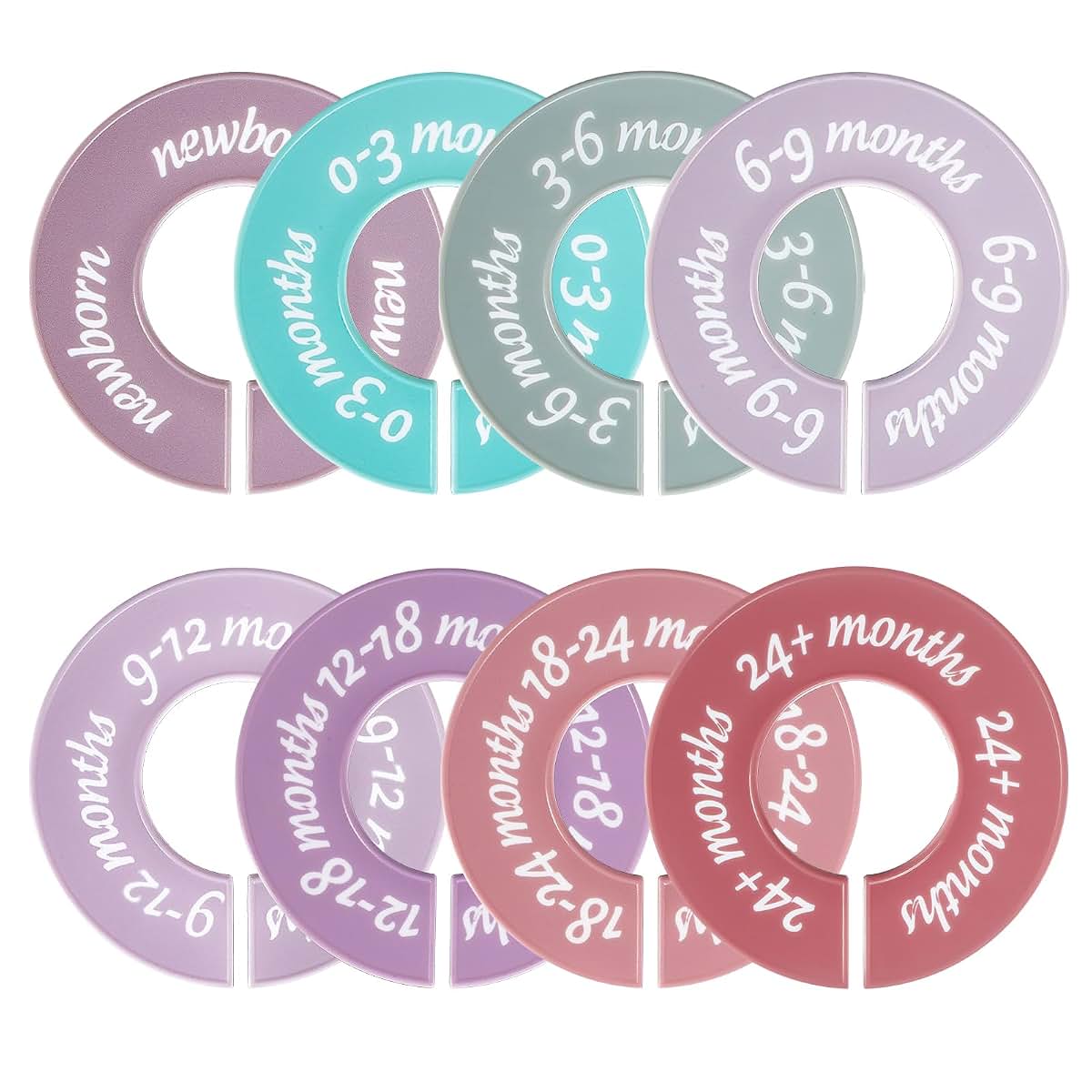 BabyOneStop 8 Pcs Baby Closet Dividers for NB-24 Months, Double-Sided Clothes Organizer