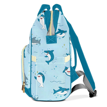 YallLocoMo Personalized Diaper Bag Backpack Gift Cartoon Shark Multi-Purpose Nappy Bag: Ideal for Holidays, Packed with (photo 3)